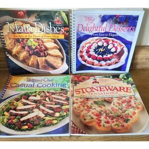 4 Pampered Chef Cookbooks Cooking Recipes Stoneware Casual Desserts Main Dishes